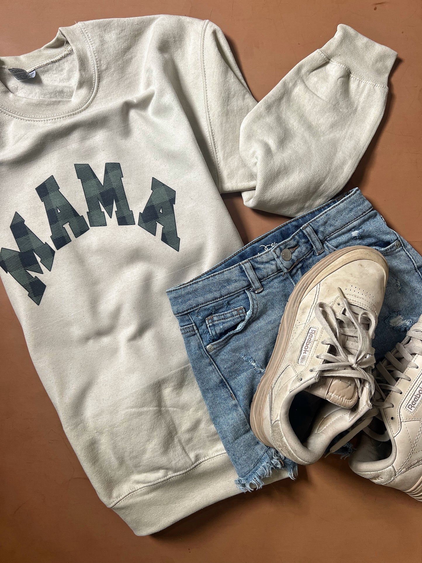 MAMA - Plaid Sweatshirt
