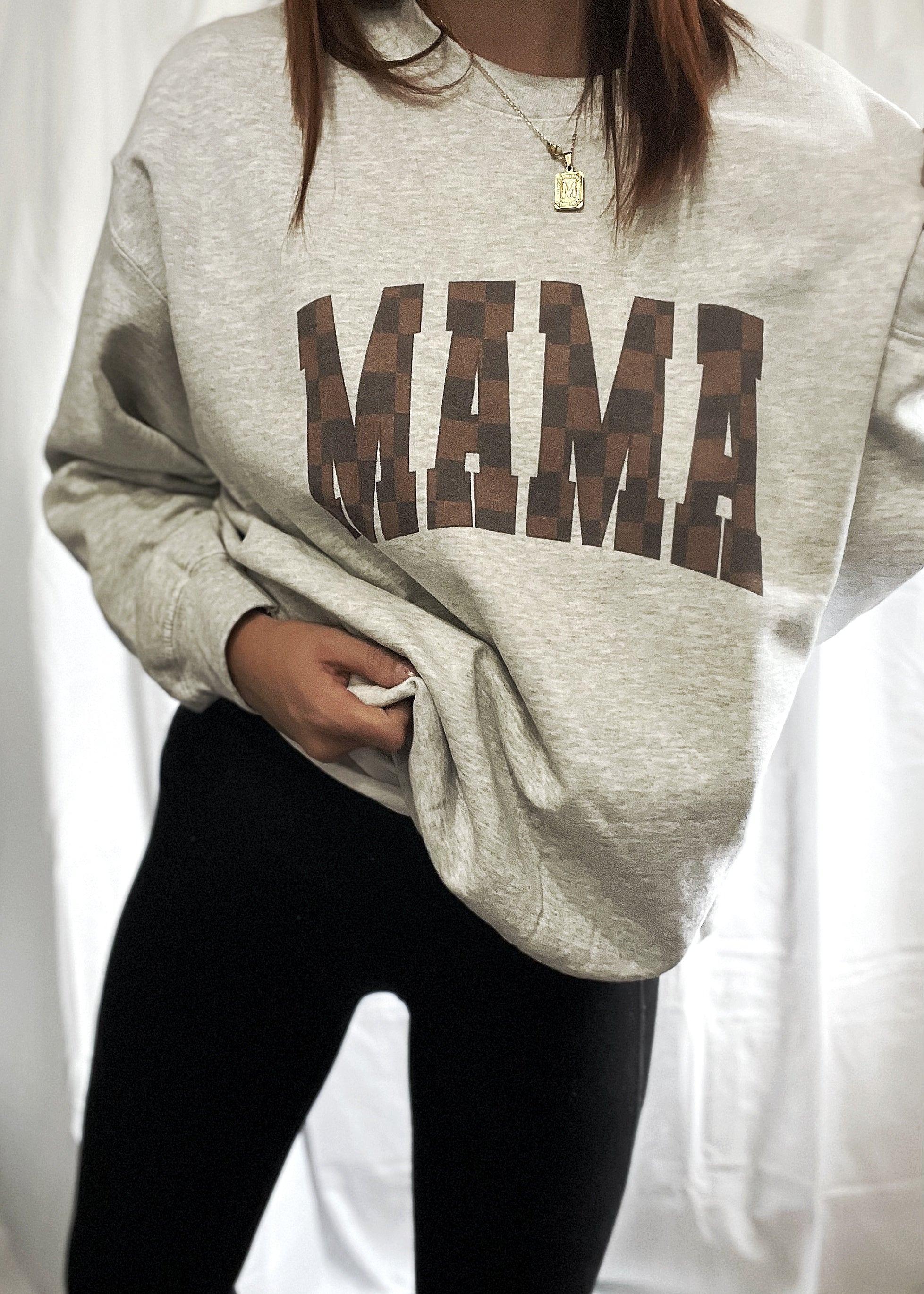 Mama Checker Hoodie- PERIWINKLE - Timber + Gray