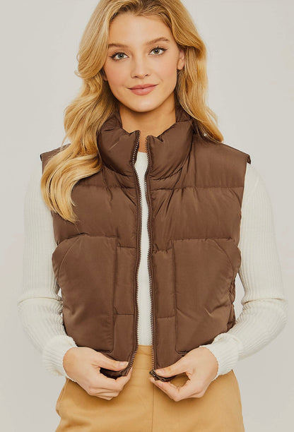 Puffer Vest - BROWN (READY TO SHIP)