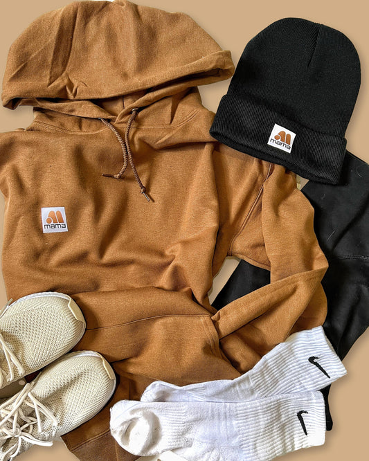 MAMA logo woven - Golden Caramel hoodie