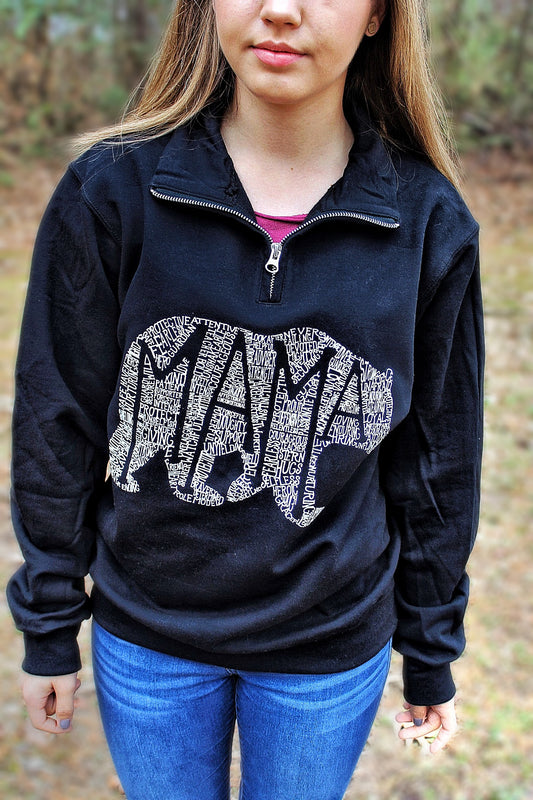 What's In A Mama Bear (Black) Pullover Quarter Zip