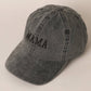 Mama Embroidered Cotton Baseball Cap - Black