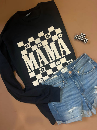 MAMA CHECKERED - Black Sweatshirt