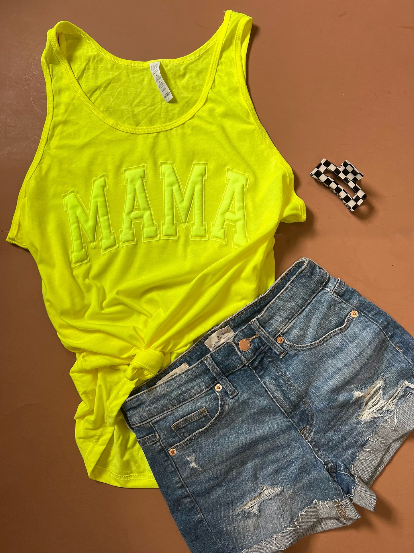 MAMA - Neon Yellow Puff Tank