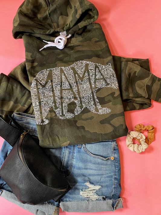 What's In A Mama Bear Camo Hoodie