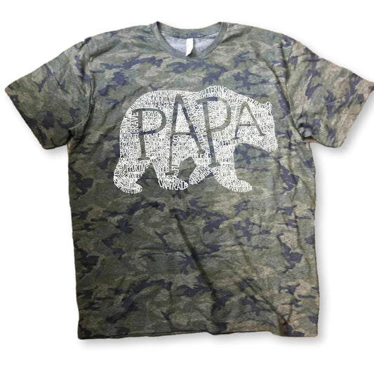 Heathered Camo What’s In A Papa  tee