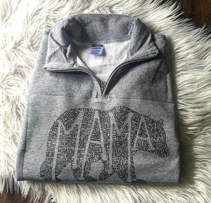 What's In A Mama Bear (Oxford) Pullover Quarter Zip