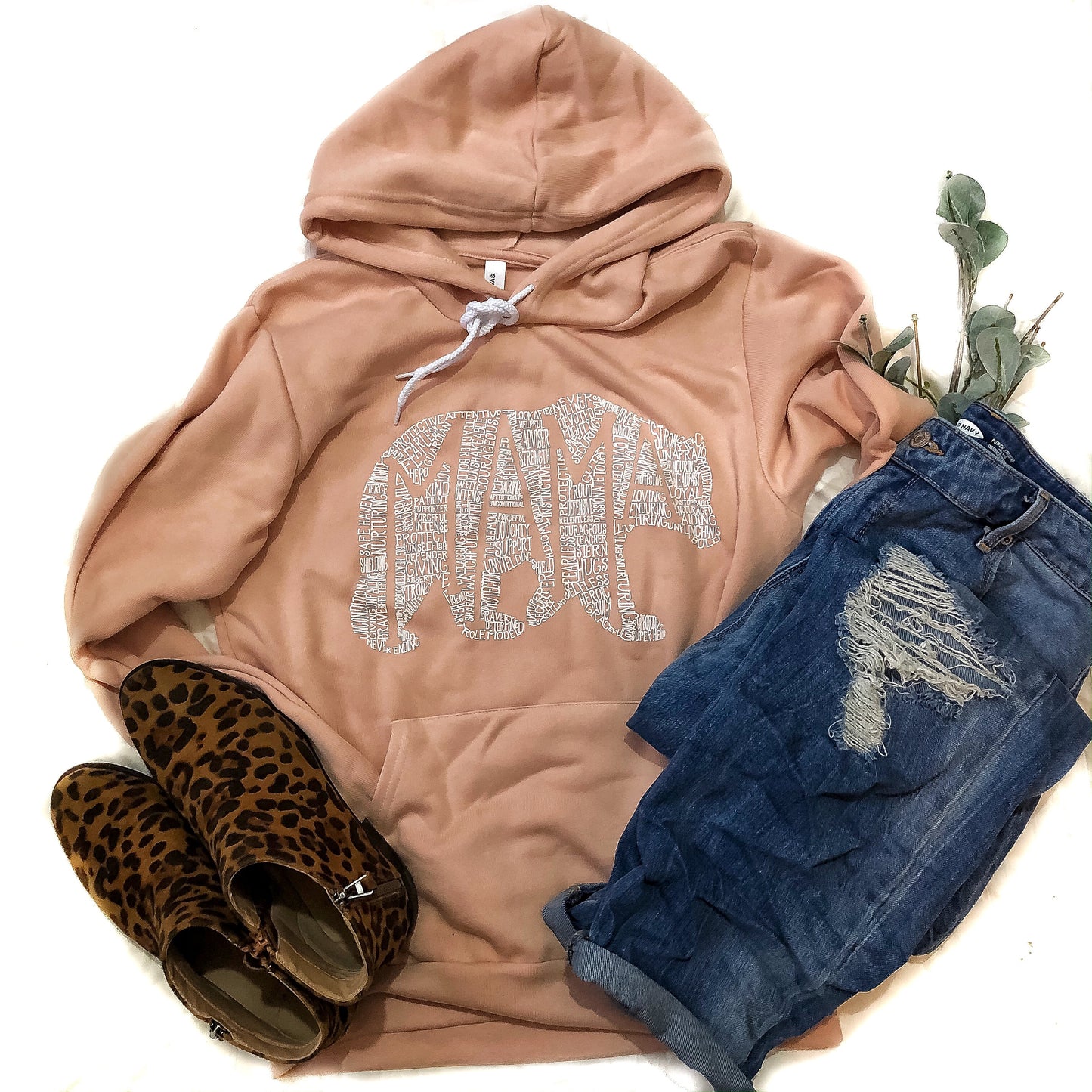 What's In A Mama Dusty Rose Sponge Hoodie
