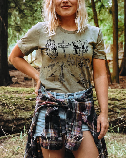 GET LOST - Camping - Olive tee
