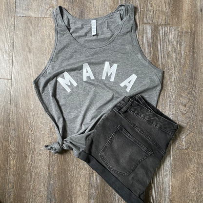 MAMA - heather grey tank