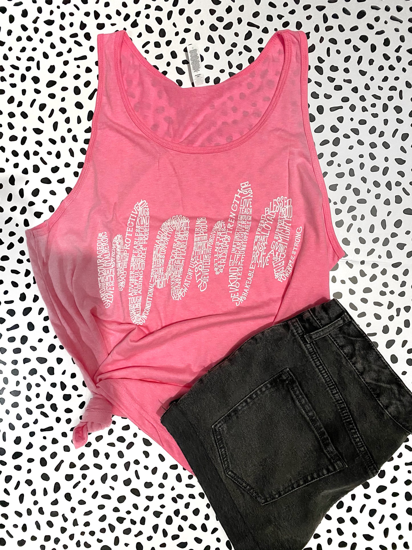 About a Mama - neon pink tank