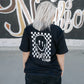 MAMA checkered smiley - black short sleeves