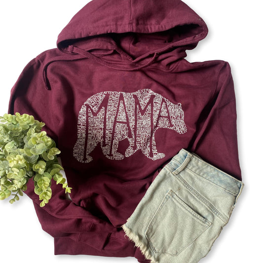 What's in a Mama Bear - maroon hoodie