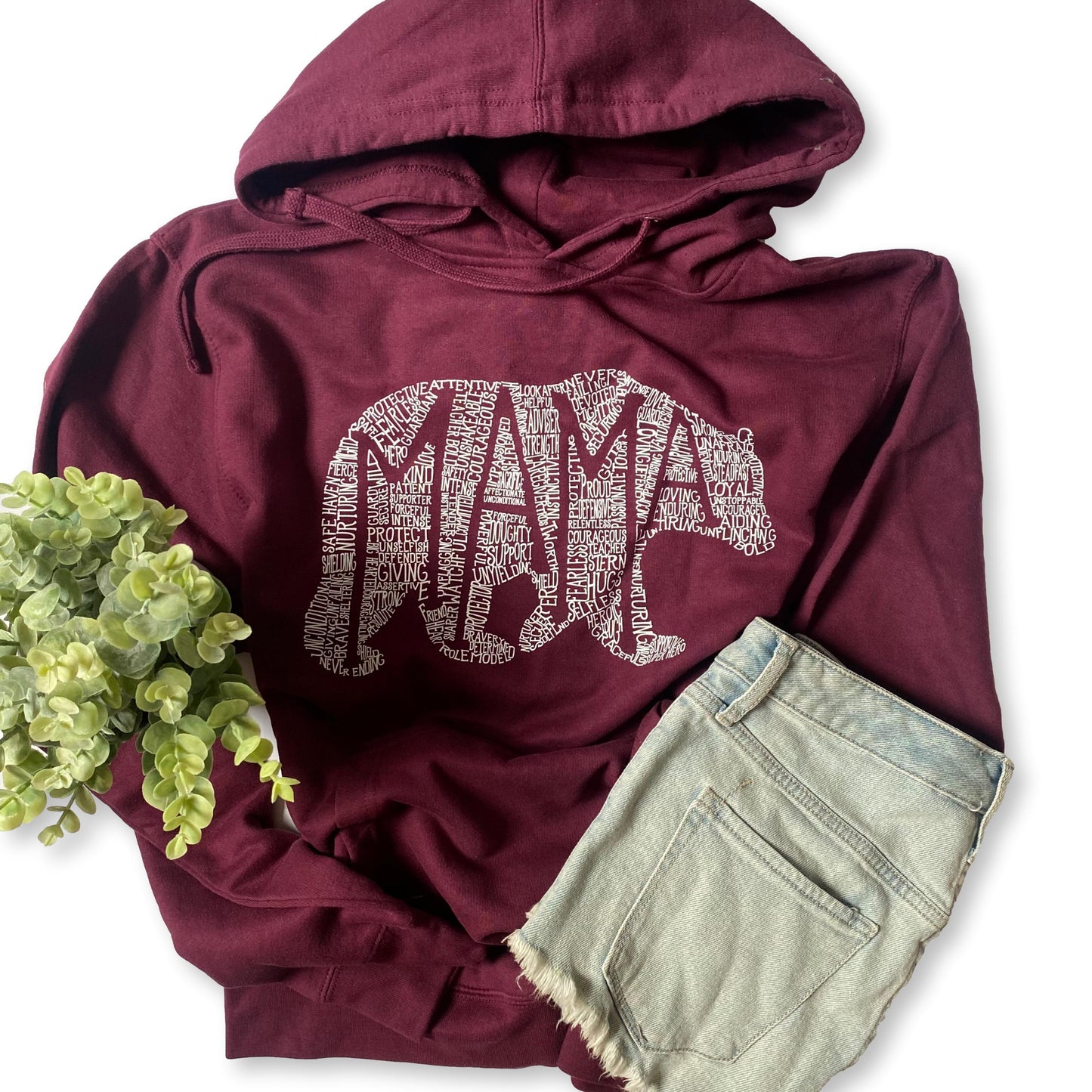 What's in a Mama - maroon hoodie