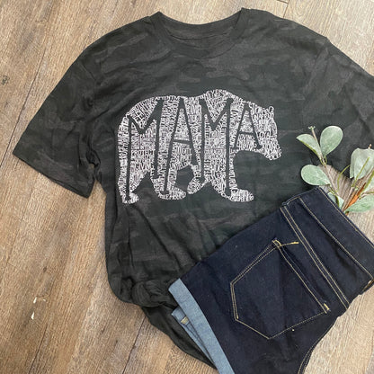 Black Camo What’s In A Mama  tee