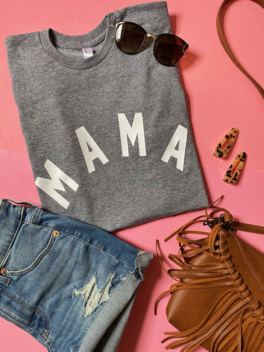 MAMA - athletic grey tee