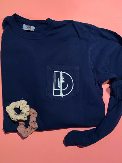 DLT logo - Comfort Colors Long Sleeve - Navy