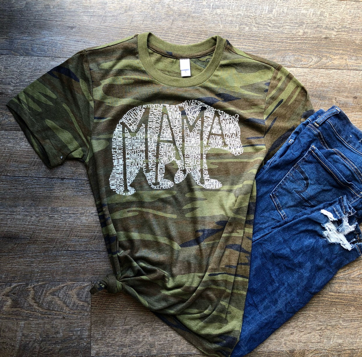 Camo What’s In A Mama eco blend tee