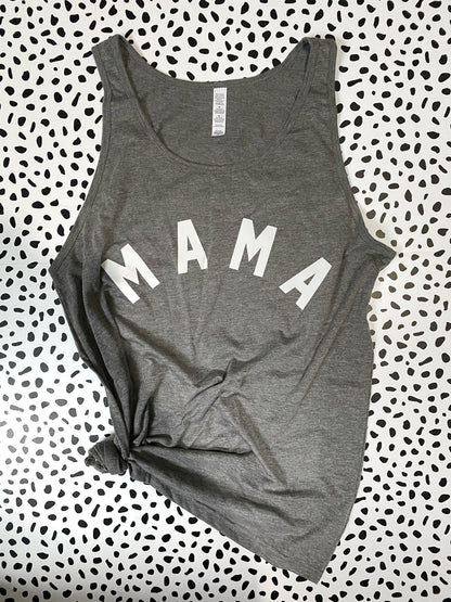 MAMA - heather grey tank