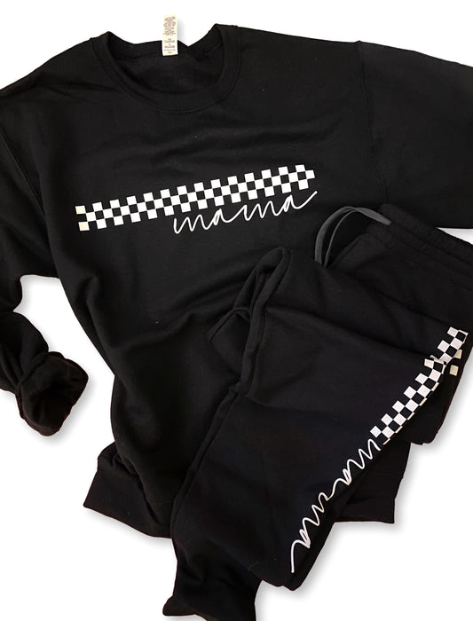 Checkered Mama Sweatshirt + Joggers